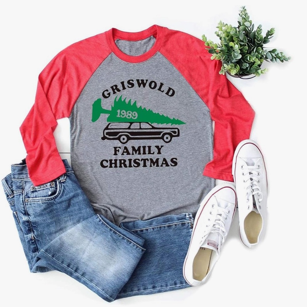 Like new Amazon Red and Gray Long Sleeve Tee